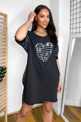 100% Cotton Sequined Heart Tunic