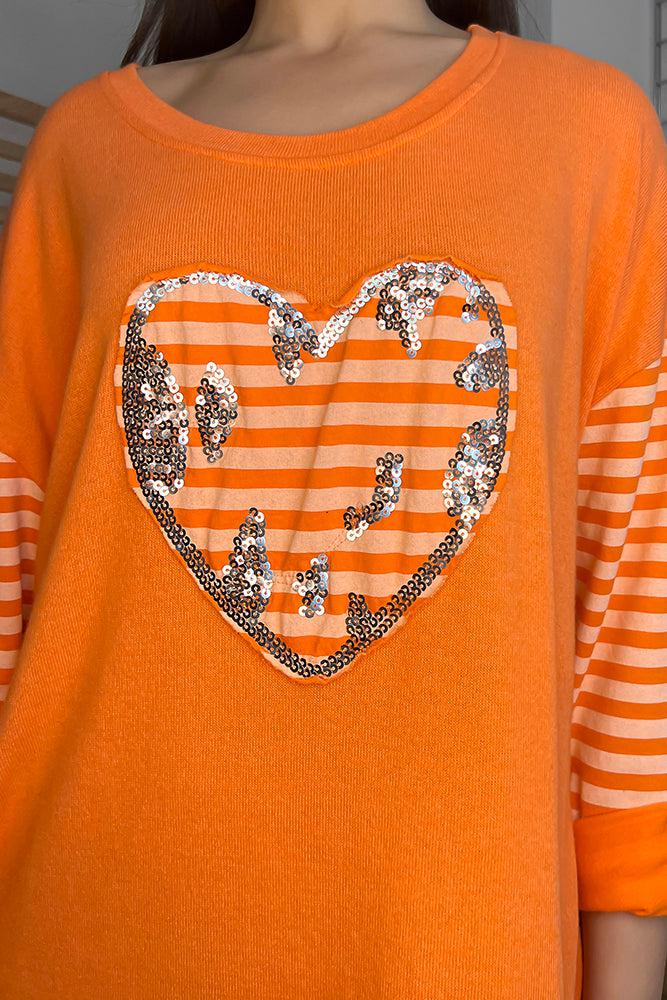 100% Cotton Sequined Heart Tunic