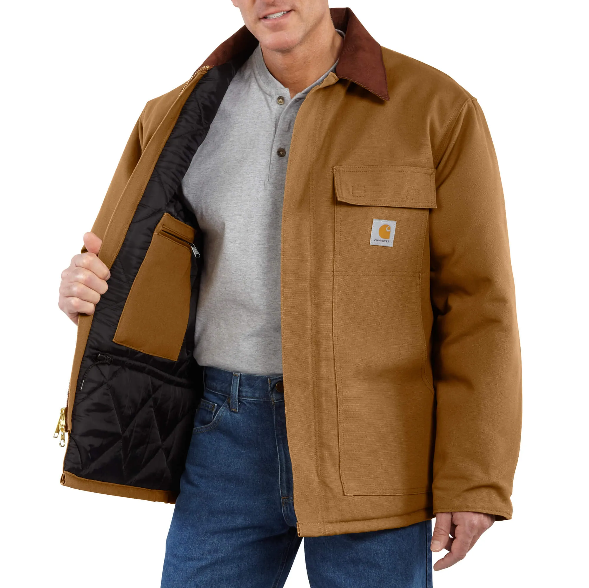 106674 - Carhartt Men's Loose Fit Firm Duck Insulated Traditional Coat