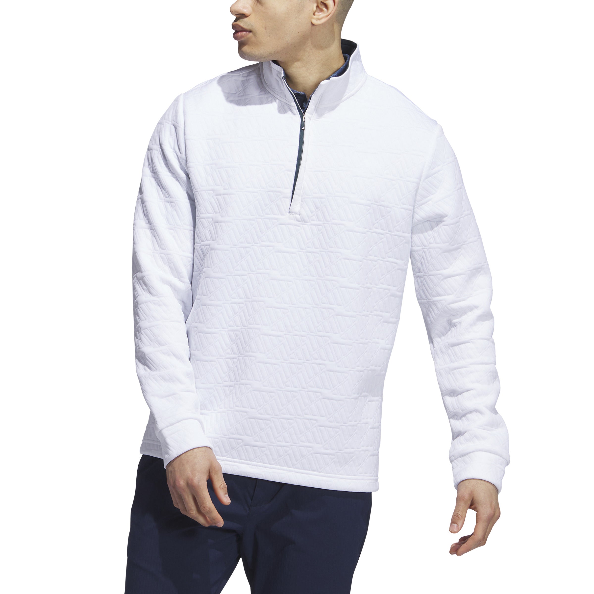 adidas Golf DWR Quater Zip Pullover - White