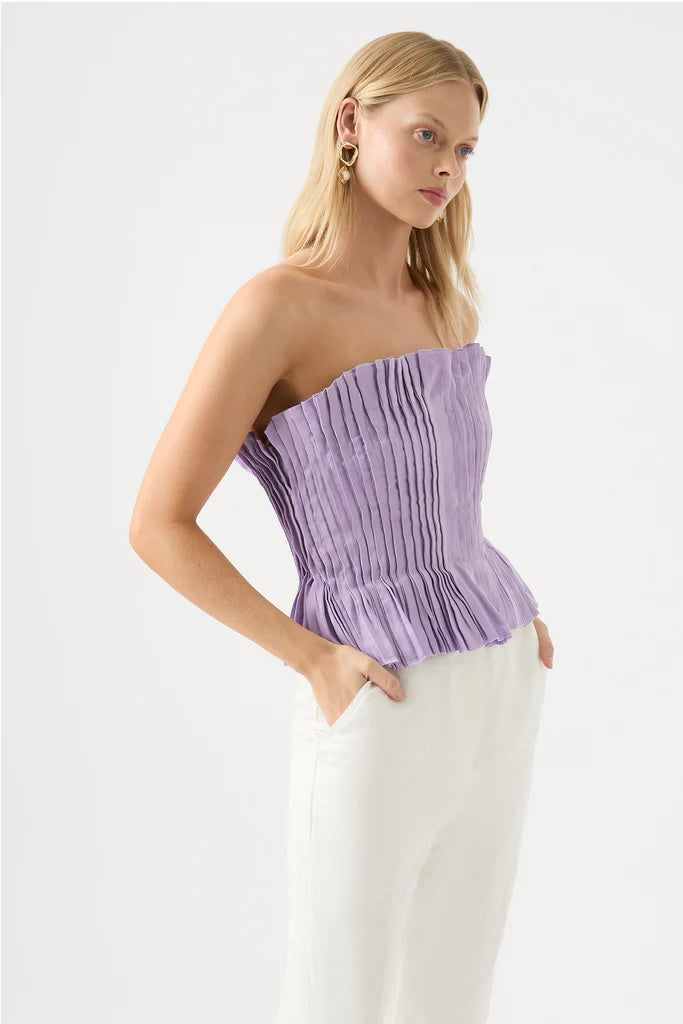 AJE Horizon Pintucked Corset Top