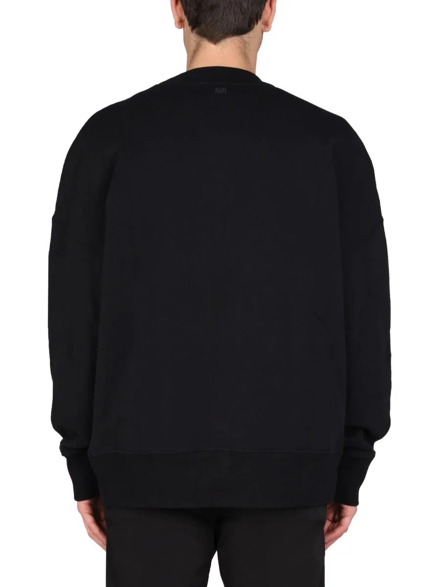 AMI Logo Embroidered Crewneck Sweatshirt