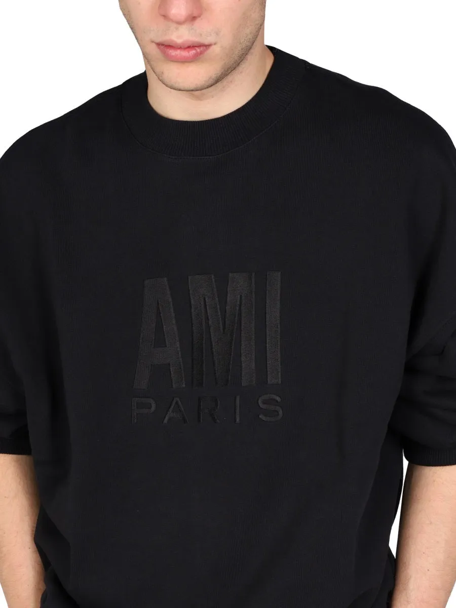 AMI Logo Embroidered Crewneck Sweatshirt