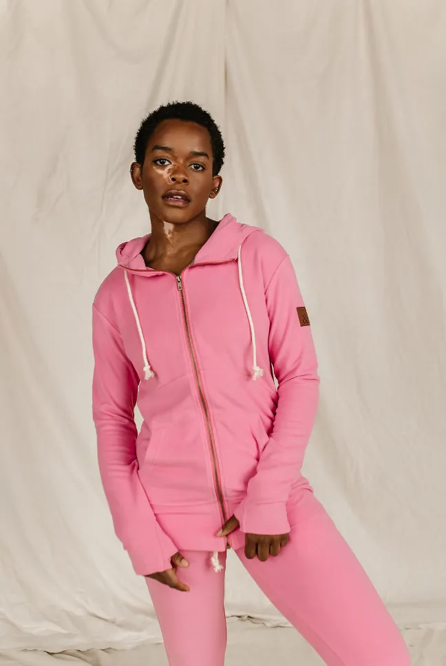 Ampersand Avenue Fullzip Sweatshirt Performance Fleece Pink Tulip