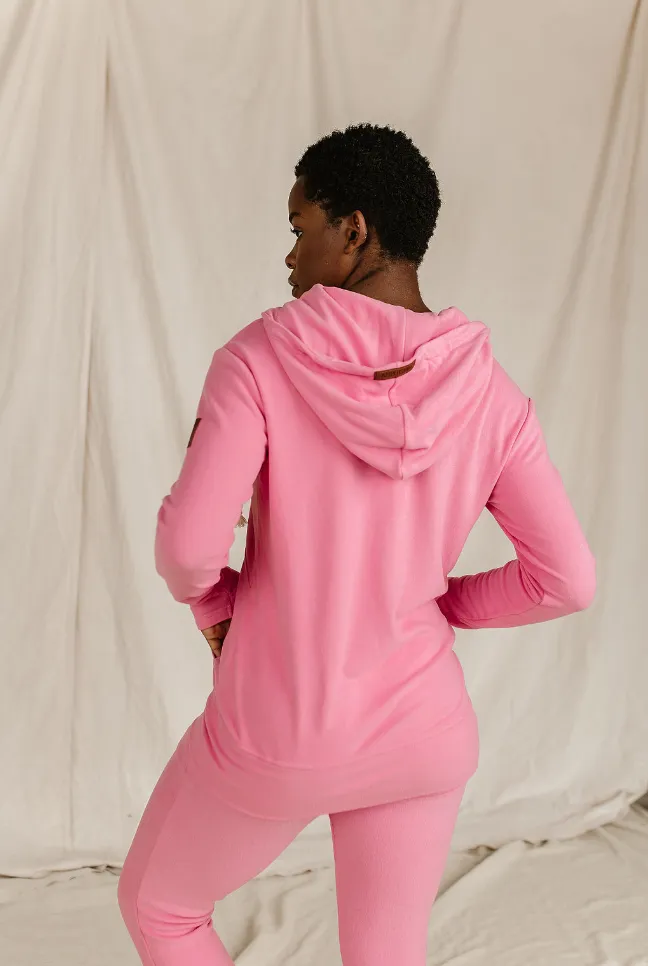 Ampersand Avenue Fullzip Sweatshirt Performance Fleece Pink Tulip