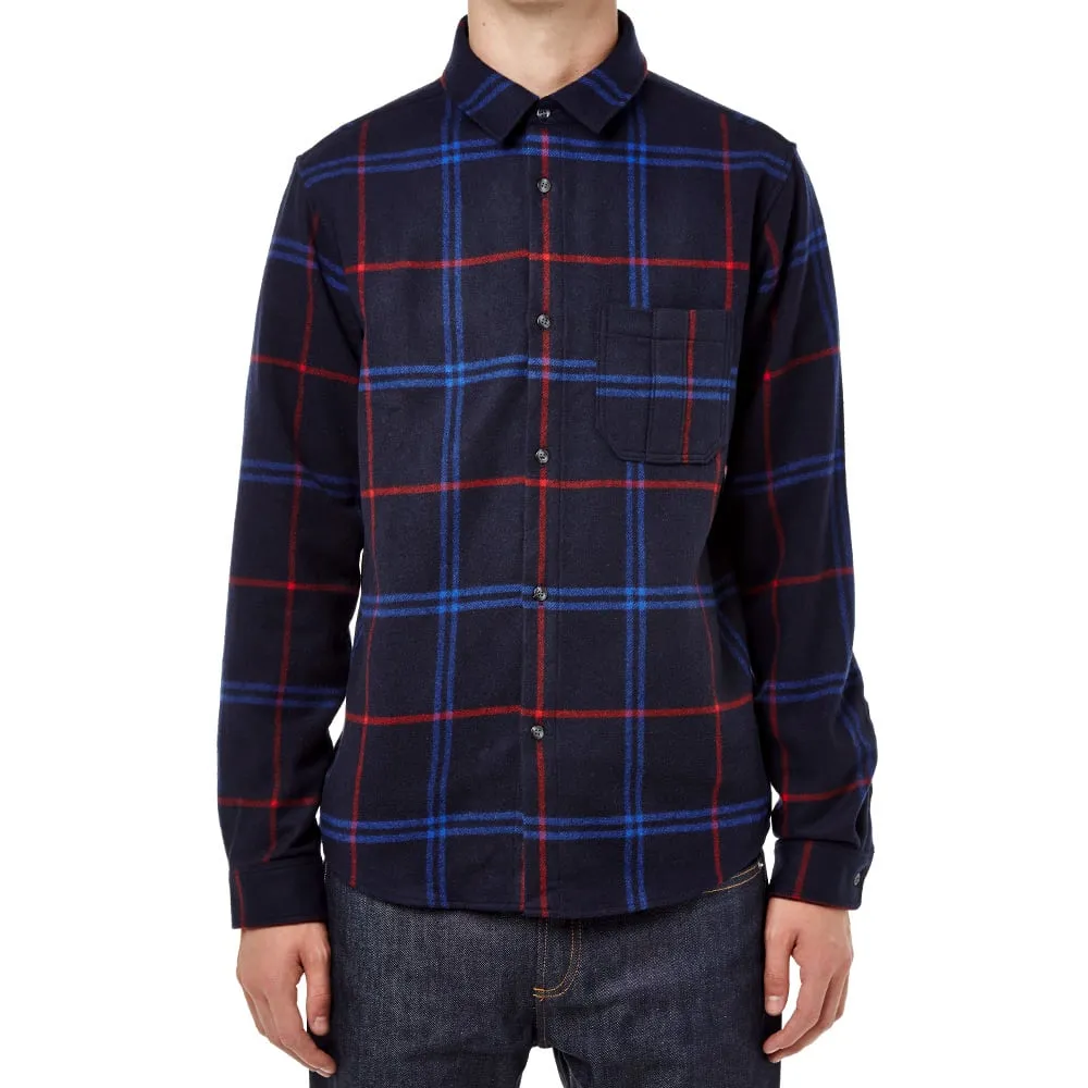 A.P.C. Flannel Wool ShirtDark Navy