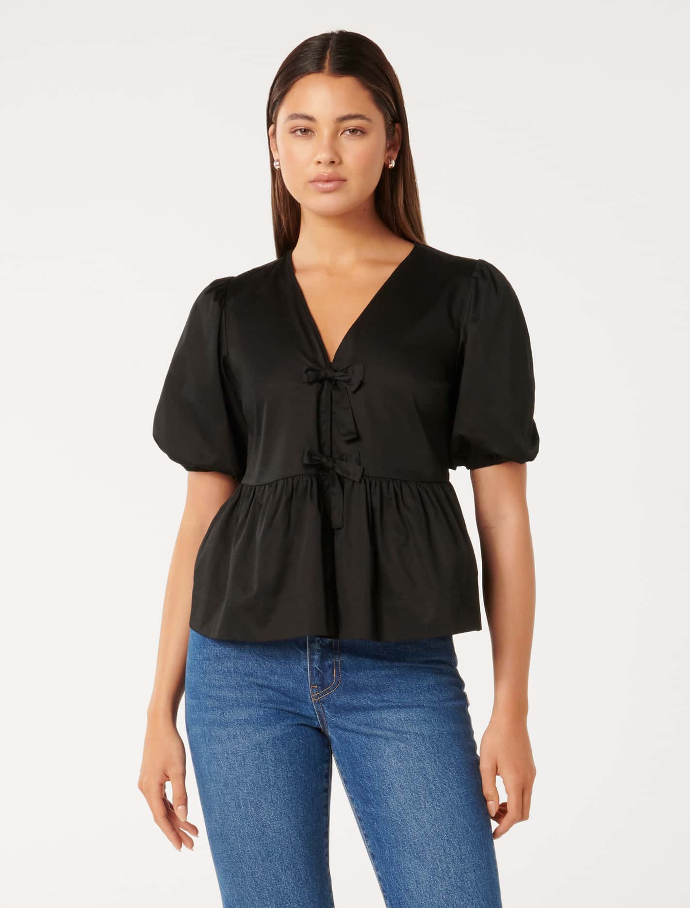 Arabelle Cotton Tie Front Blouse