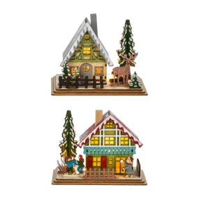 Battery Operated Winter Home Scene Tabletop In Assorted 4 Styles