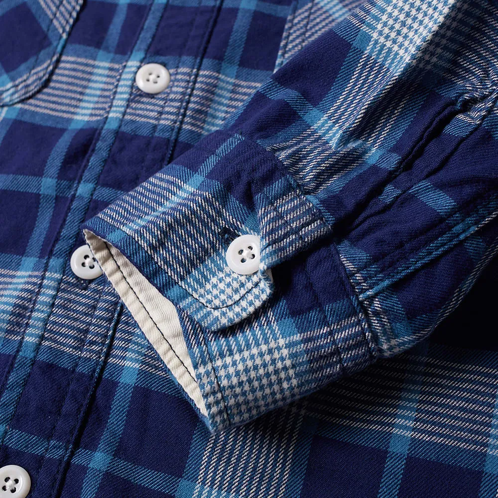 Beams Plus Flannel Check Work ShirtBlue