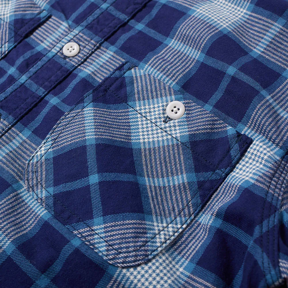 Beams Plus Flannel Check Work ShirtBlue