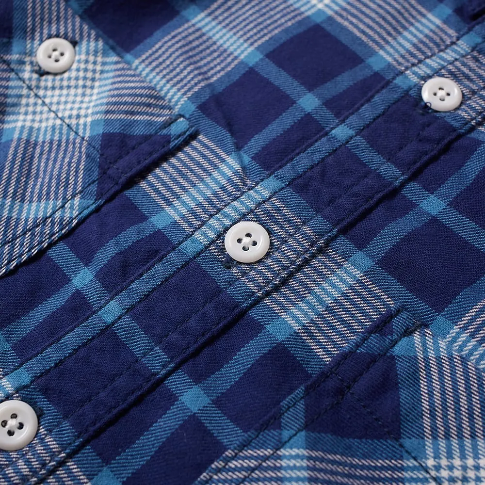 Beams Plus Flannel Check Work ShirtBlue