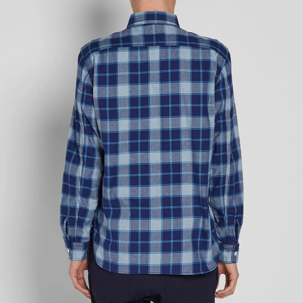 Beams Plus Flannel Check Work ShirtBlue