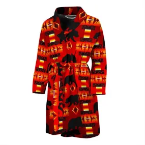 Bear Dark Red Men's Bath Robe