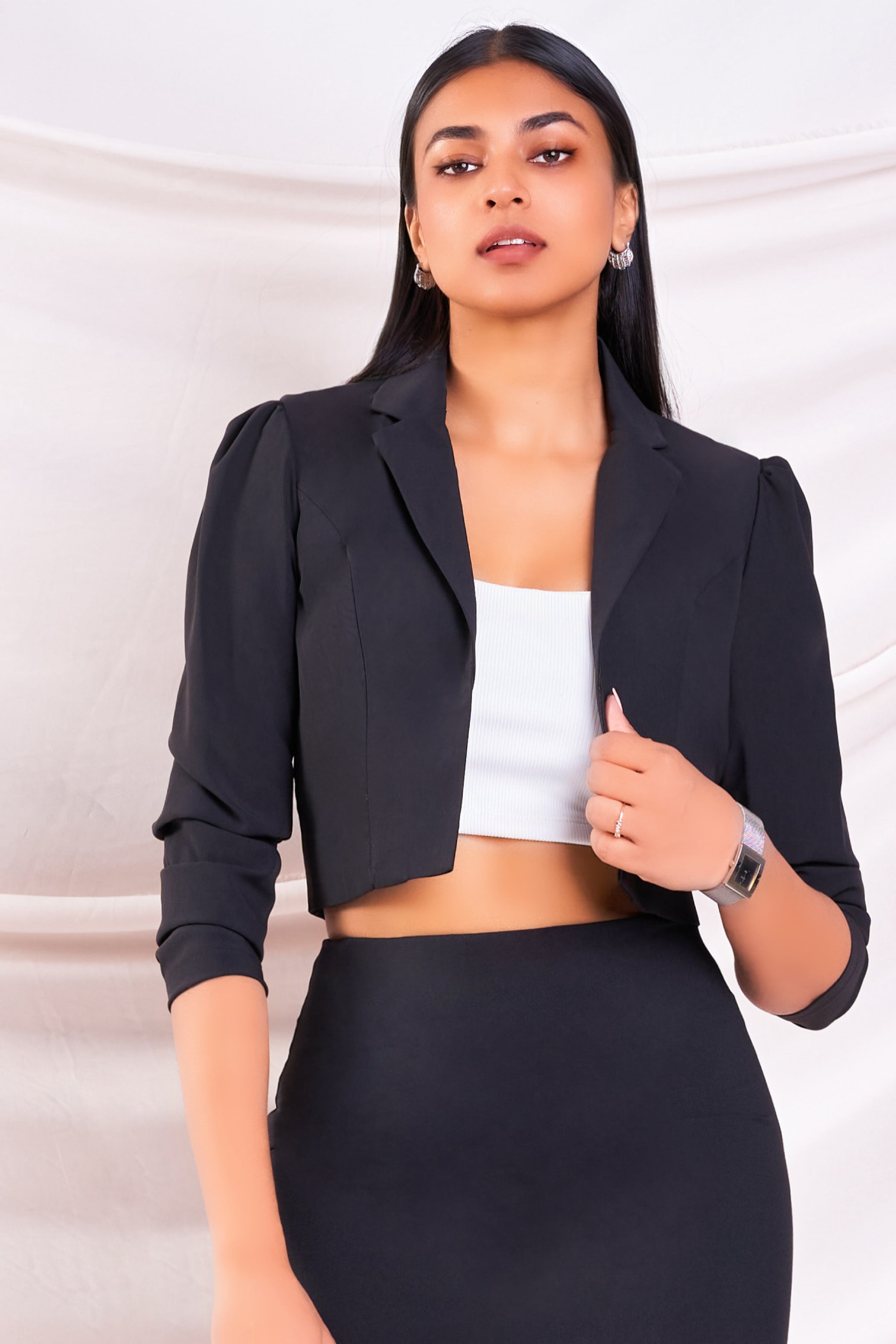 Black Cropped Blazer