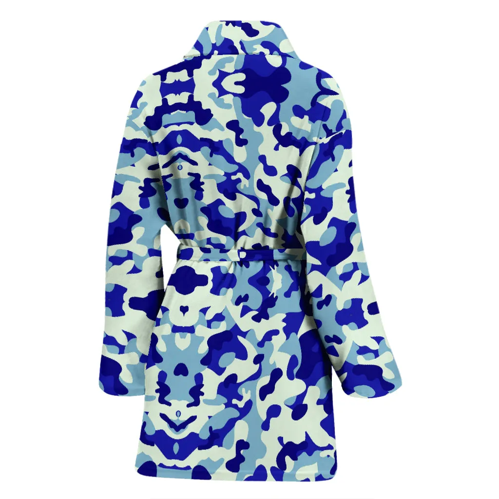 Blue Camouflage Womens Bathrobe