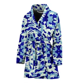 Blue Camouflage Womens Bathrobe