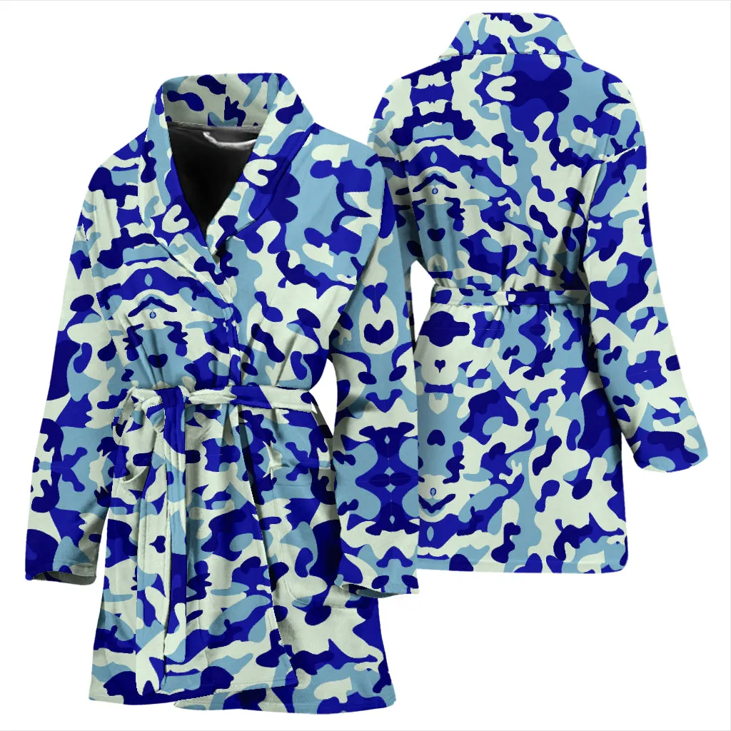 Blue Camouflage Womens Bathrobe