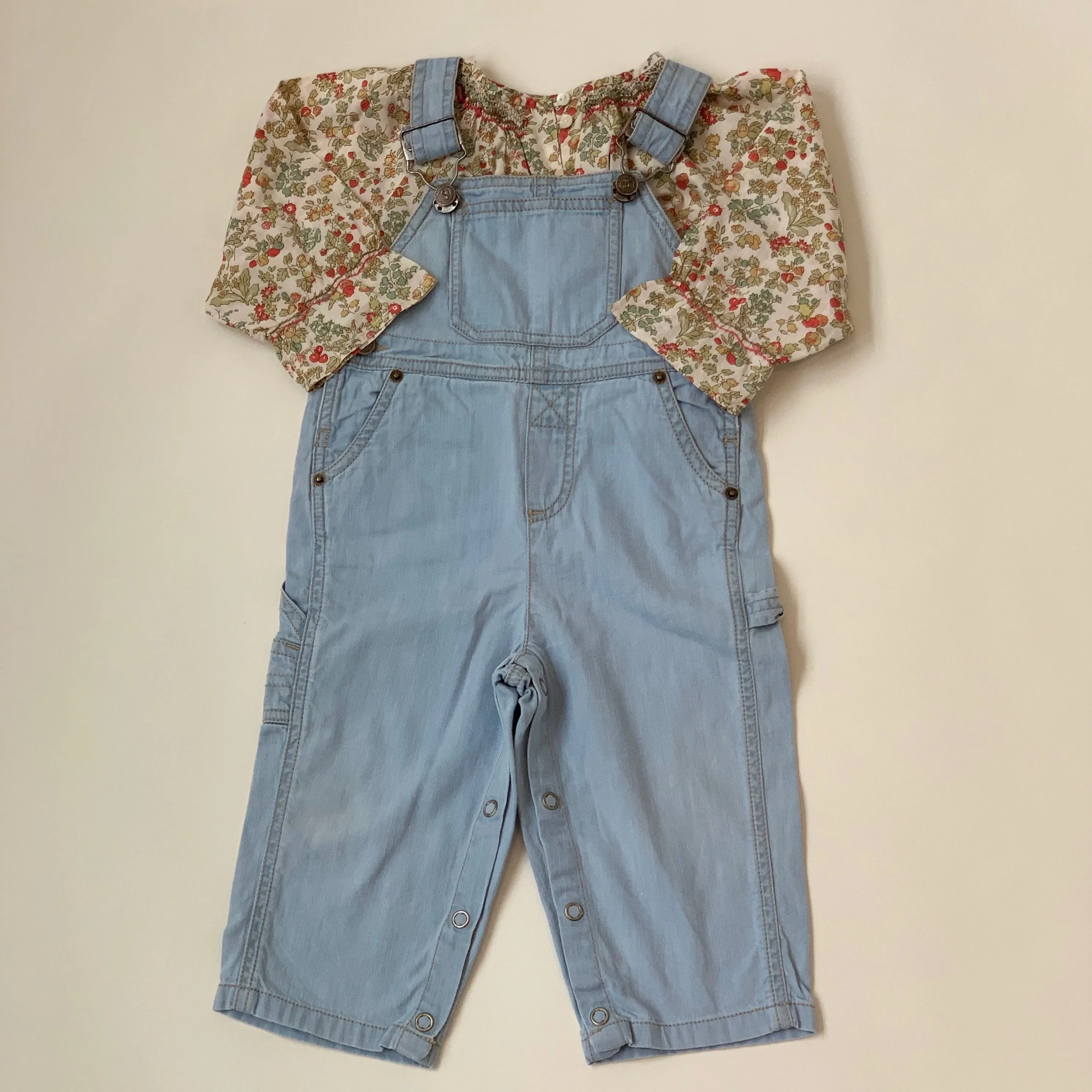 Bonpoint Light Denim Dungarees: 18 Months