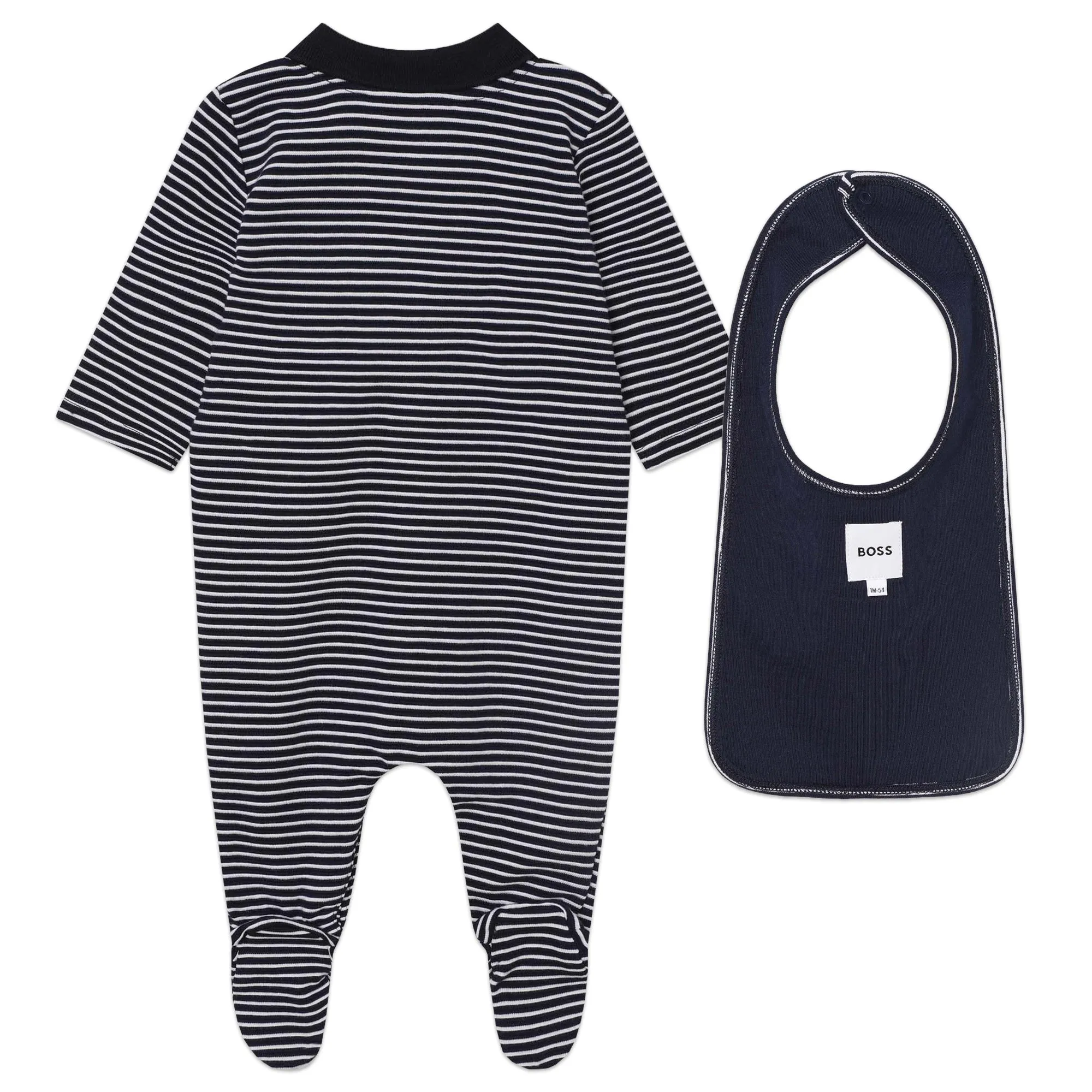 BOYS ROMPER + BIB NAVY SET