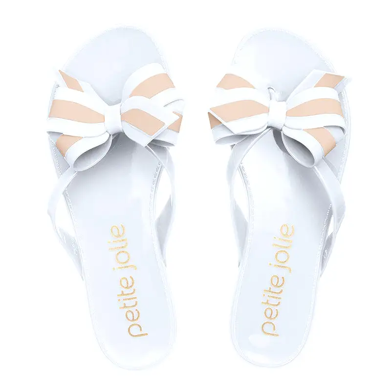 Branco (White) & Nude Bow Sandals