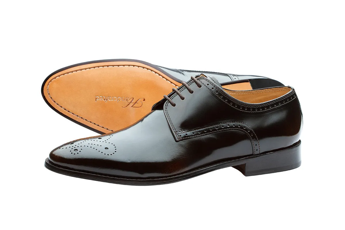 BROGUE DERBY WITH MEDALLION –BRUSH OFF BROWN