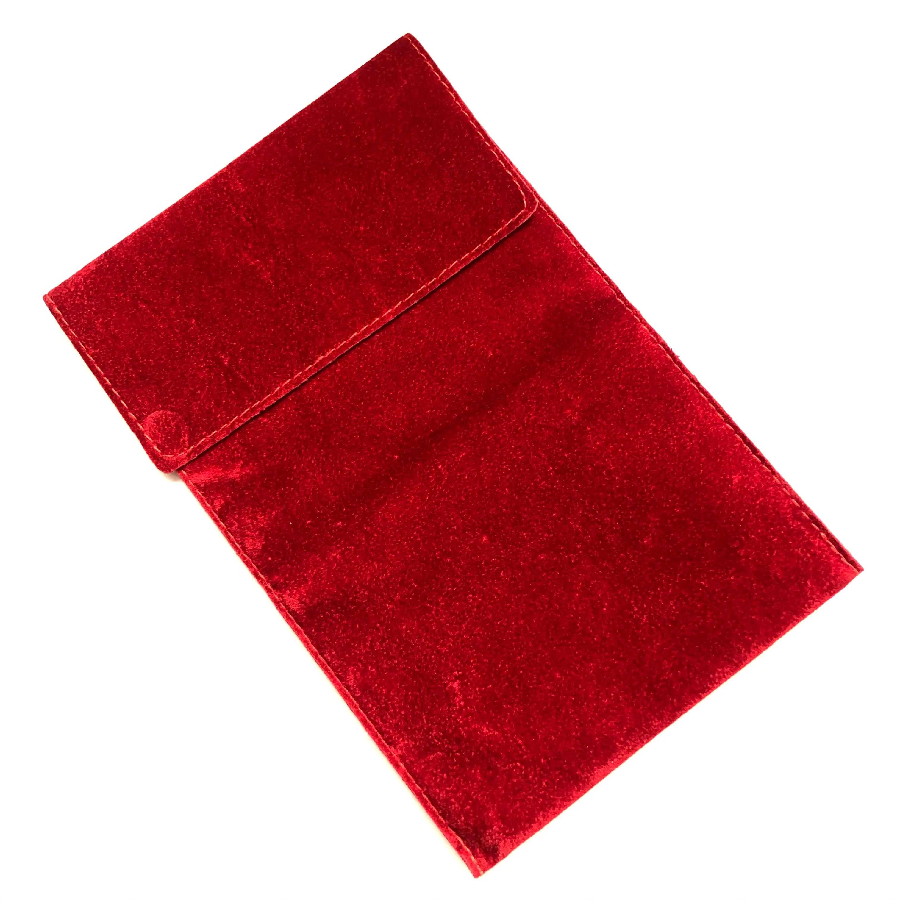 CARTIER Red Faux Suede Pouch 4.5 x 7.25 inches