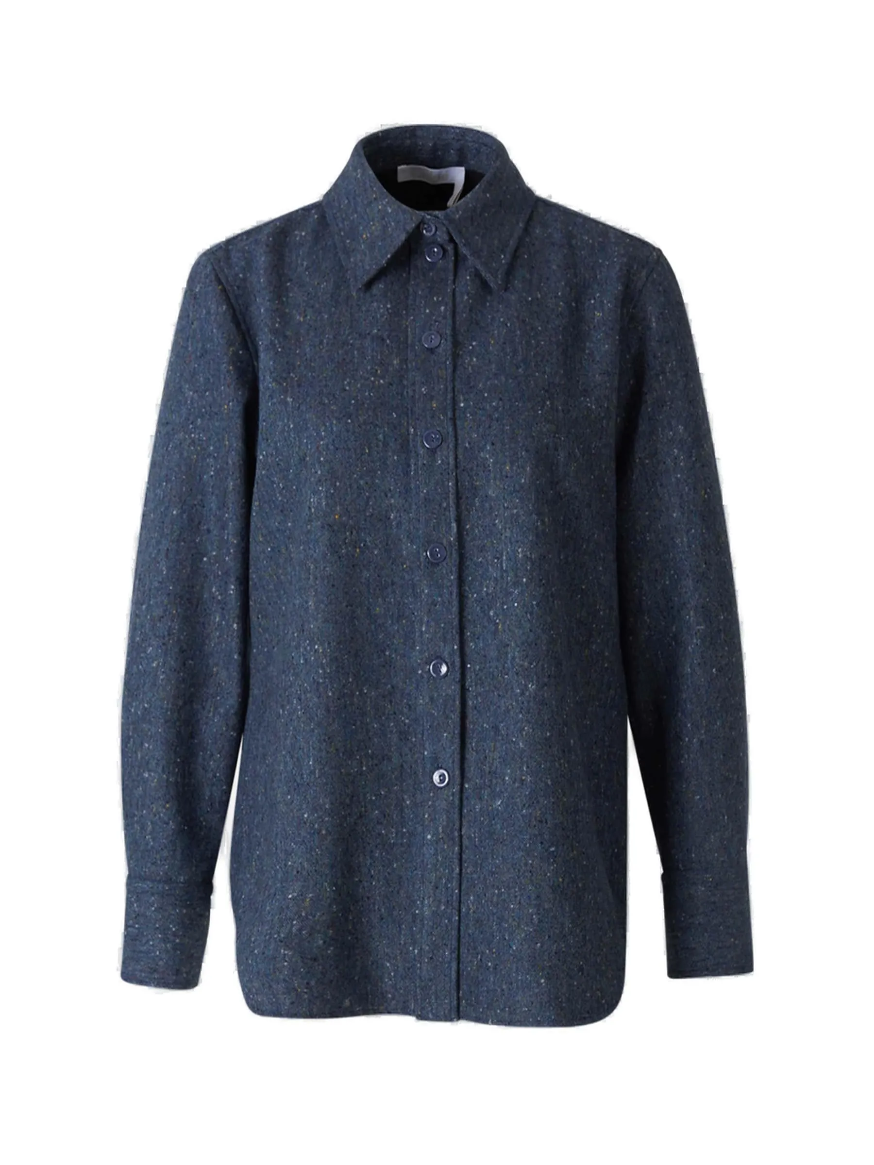 Chloé Buttoned Long-Sleeved Tweed Shirt