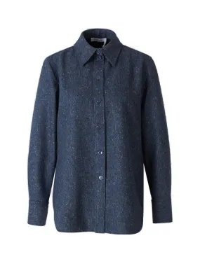 Chloé Buttoned Long-Sleeved Tweed Shirt