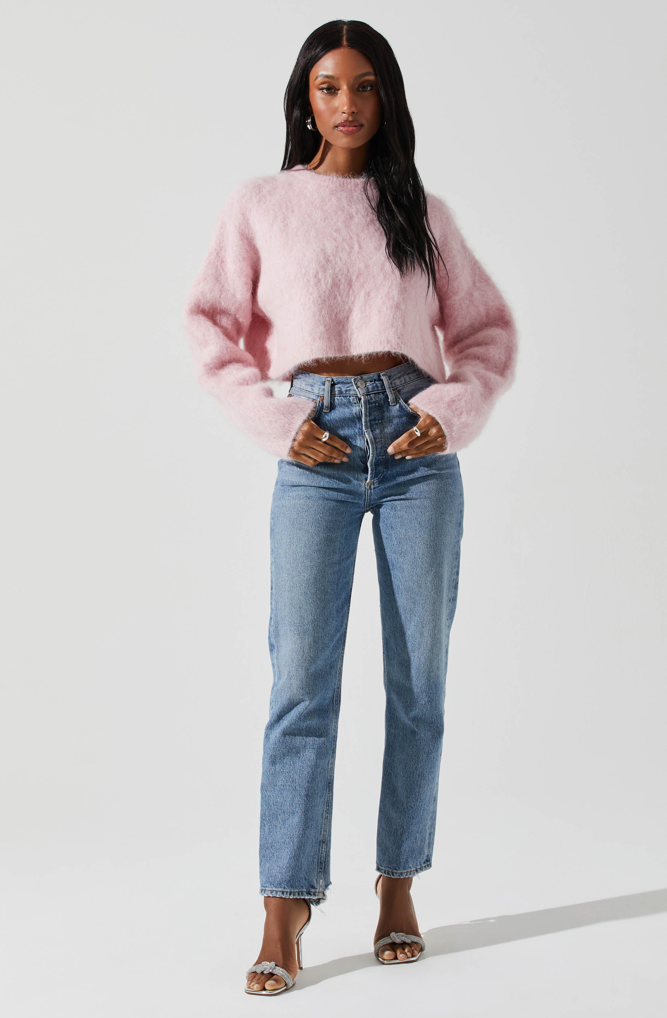 Clarissa Cropped Fuzzy Knit Sweater