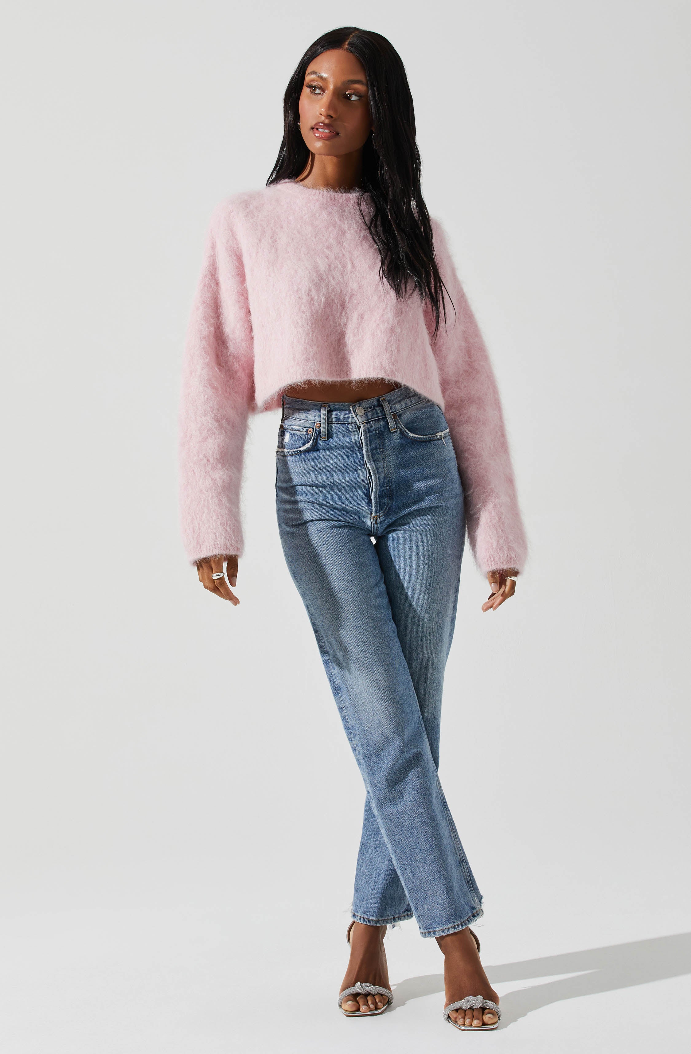 Clarissa Cropped Fuzzy Knit Sweater