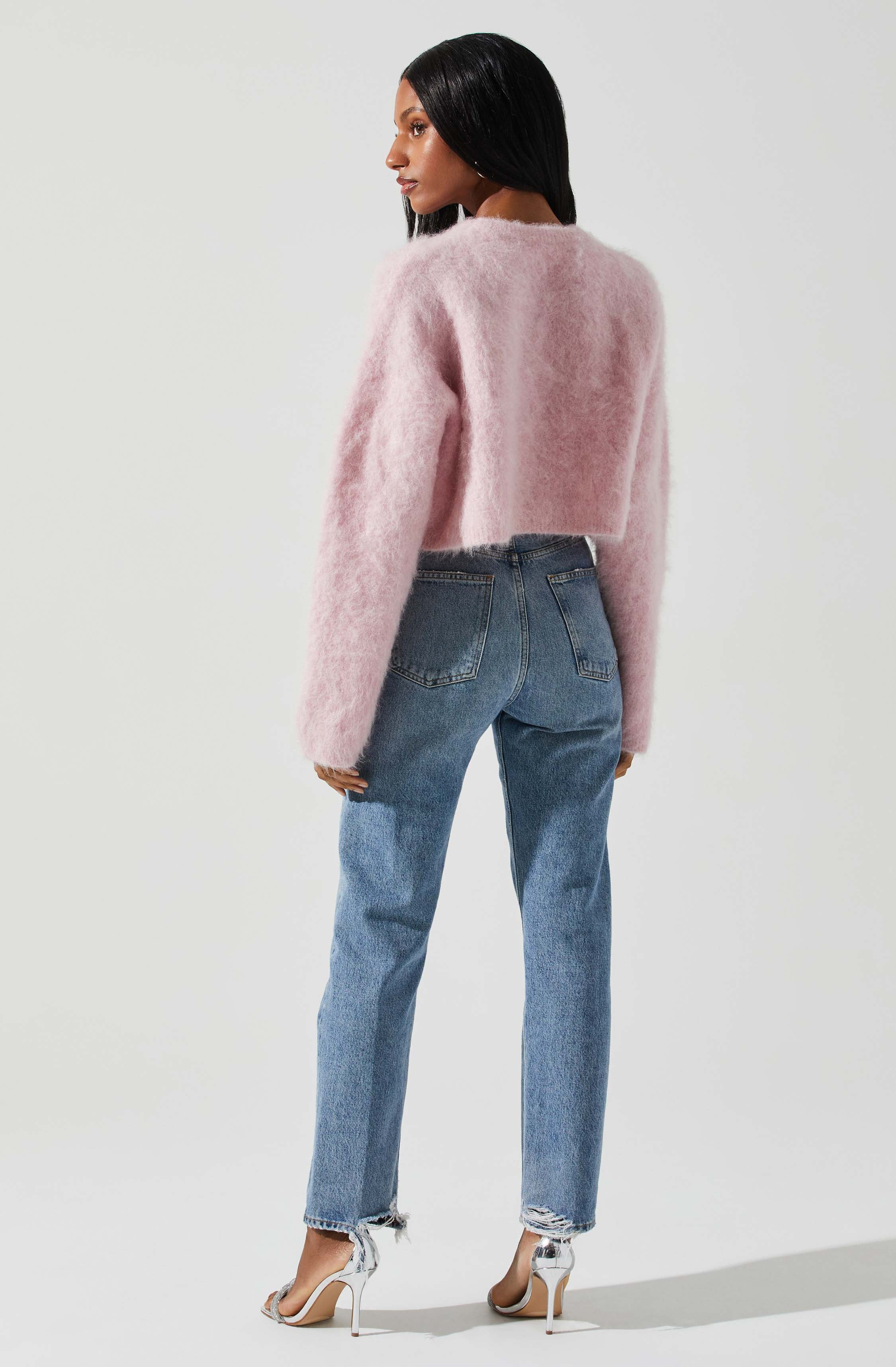 Clarissa Cropped Fuzzy Knit Sweater