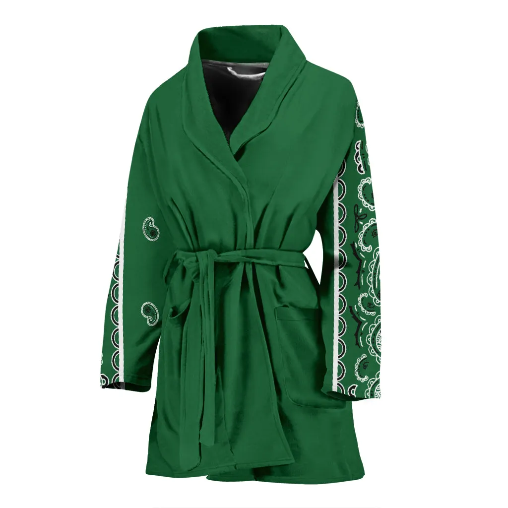 Classic Green Men's Bandana Sleeved Bathrobe