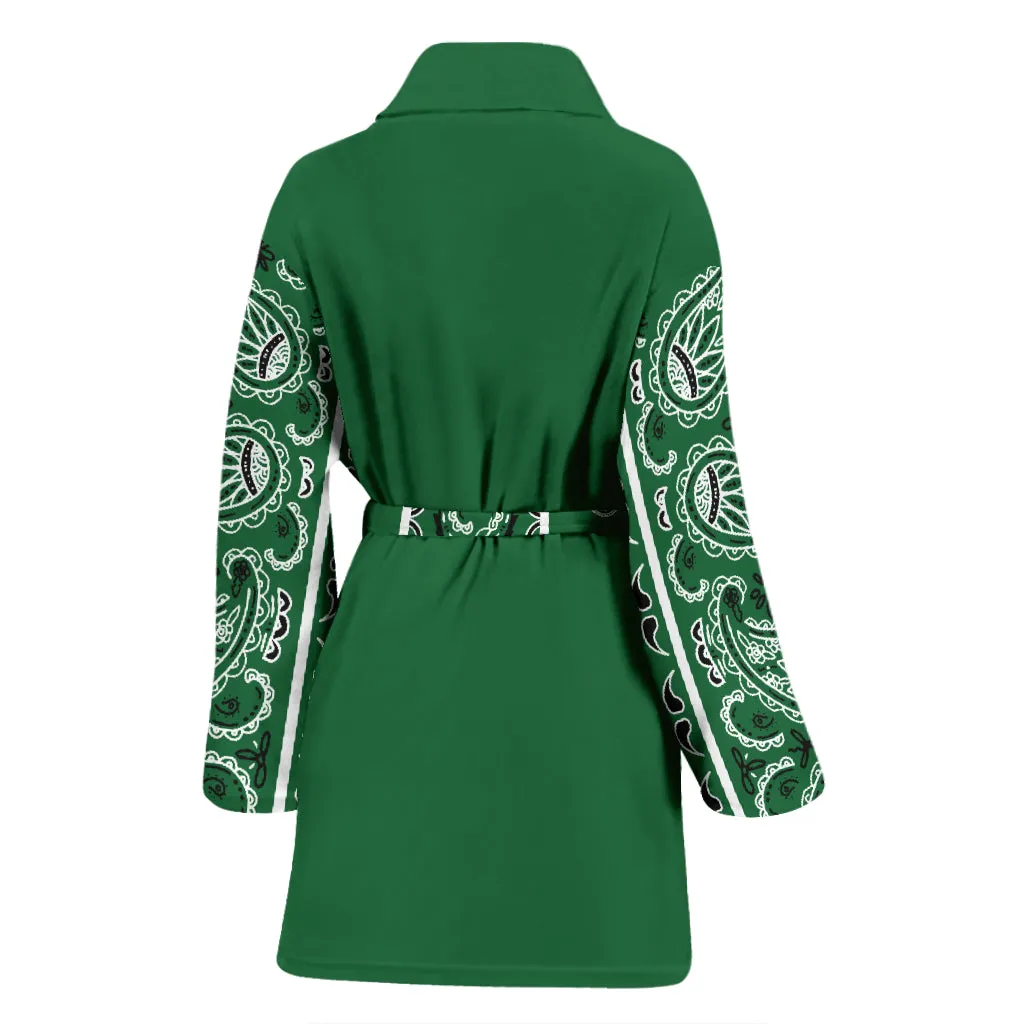 Classic Green Men's Bandana Sleeved Bathrobe