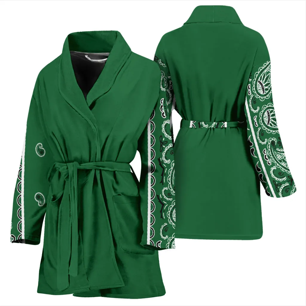 Classic Green Men's Bandana Sleeved Bathrobe