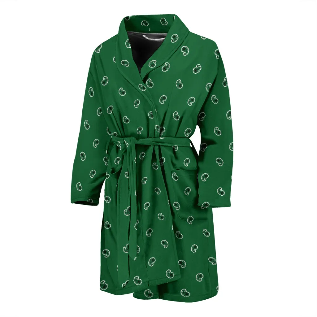 Classic Green Paisley Men's Bathrobe