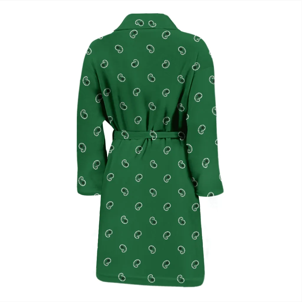 Classic Green Paisley Men's Bathrobe