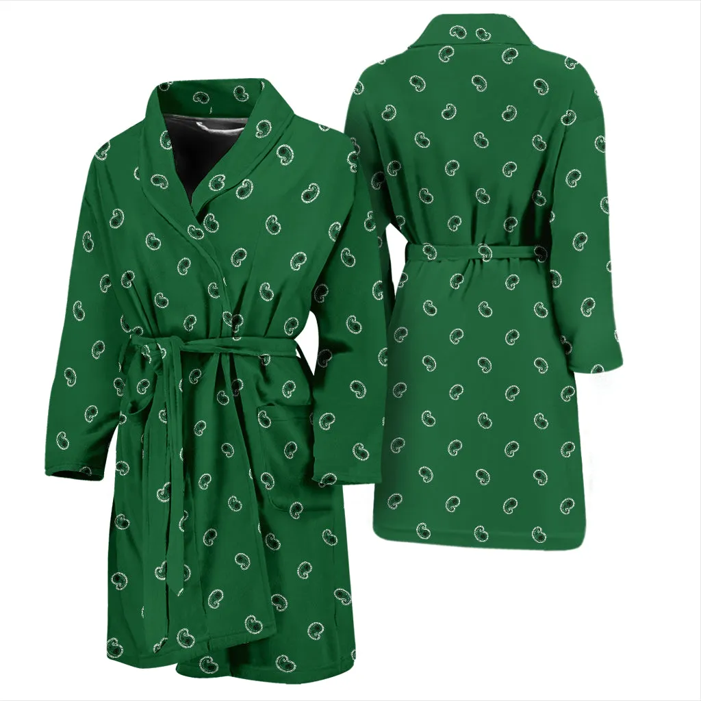 Classic Green Paisley Men's Bathrobe