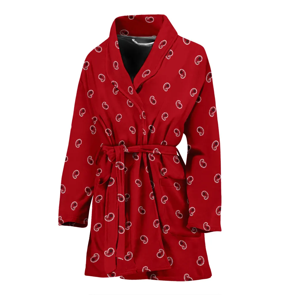 Classic Red Paisley Women's Bathrobe