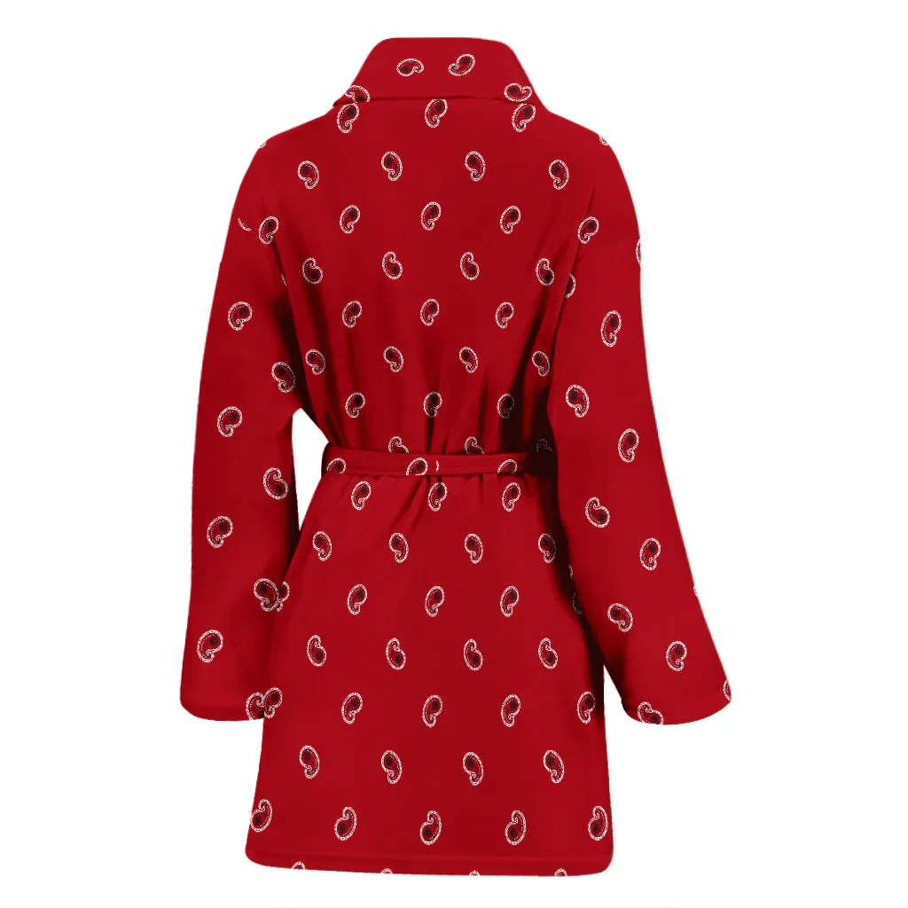 Classic Red Paisley Women's Bathrobe