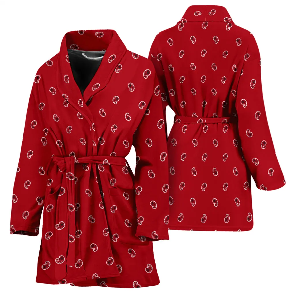 Classic Red Paisley Women's Bathrobe