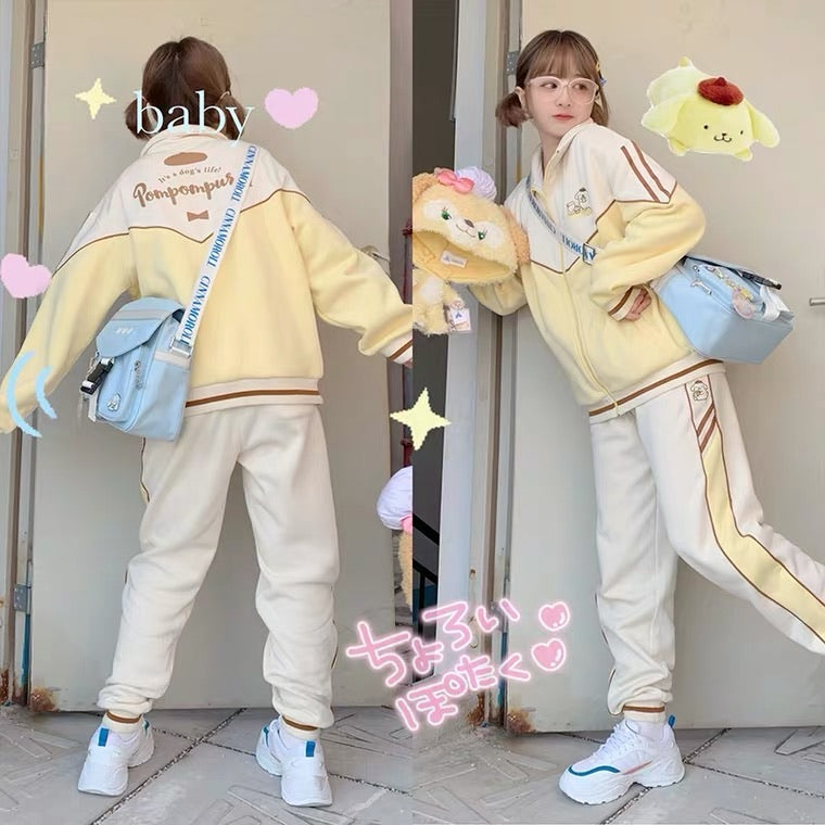 Clearance sanrio collaboration Pompom purin sportswear jacket and pants