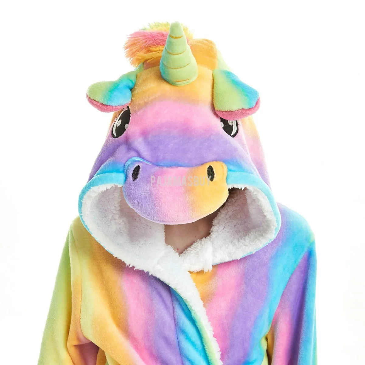 Colourful Rainbow Stripes Unicorn Adult Bathrobe