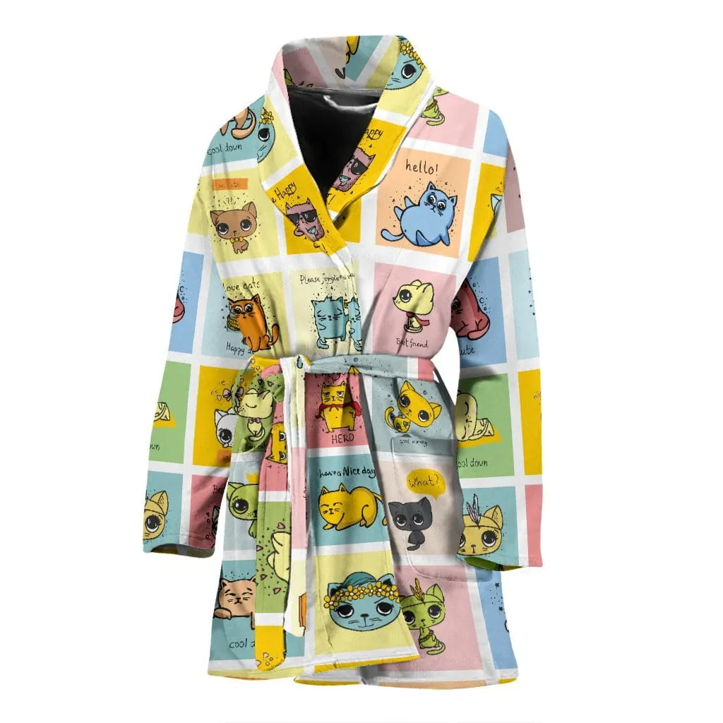 Comic Cat Women's Bath Robe