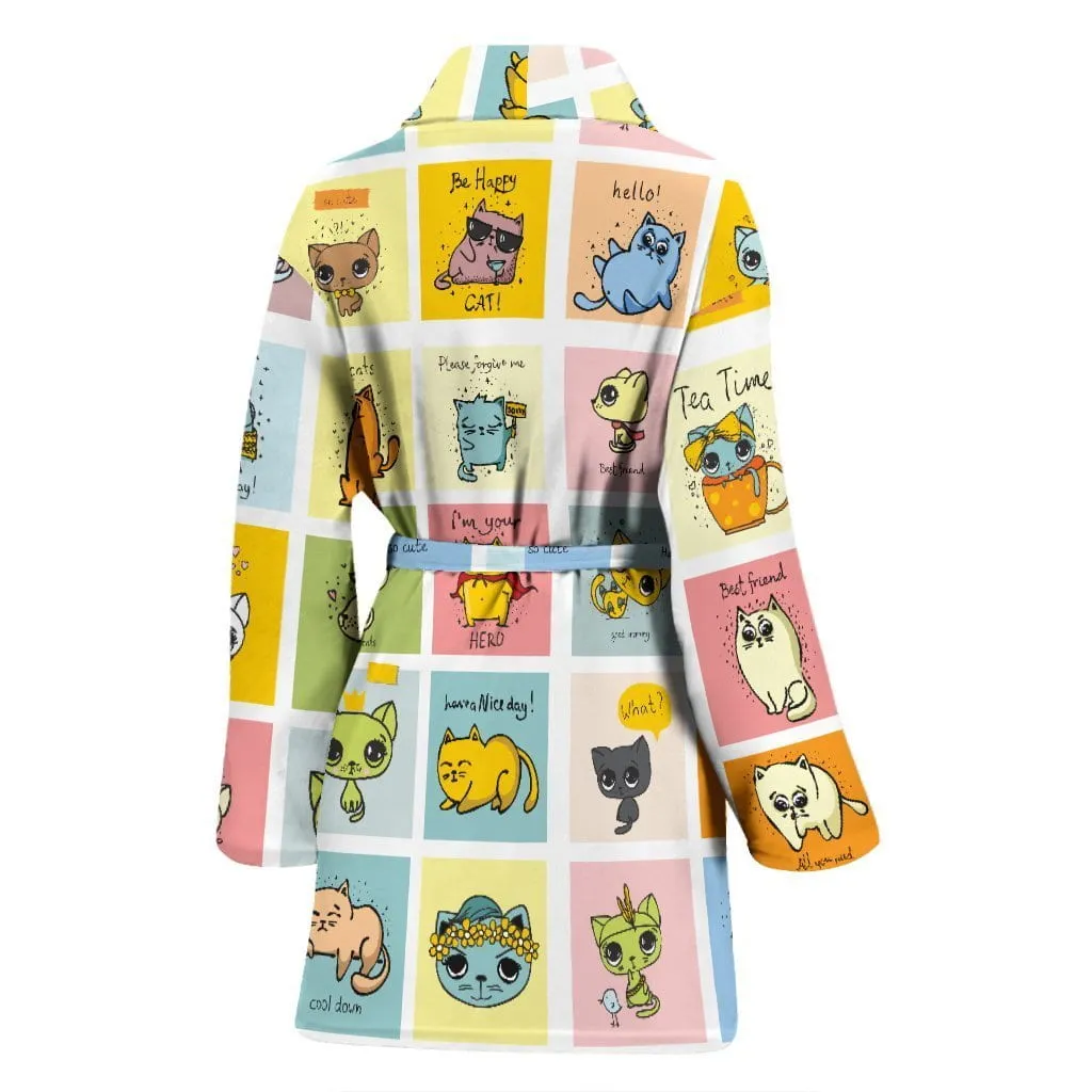 Comic Cat Women's Bath Robe