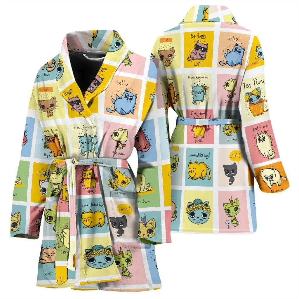 Comic Cat Women's Bath Robe