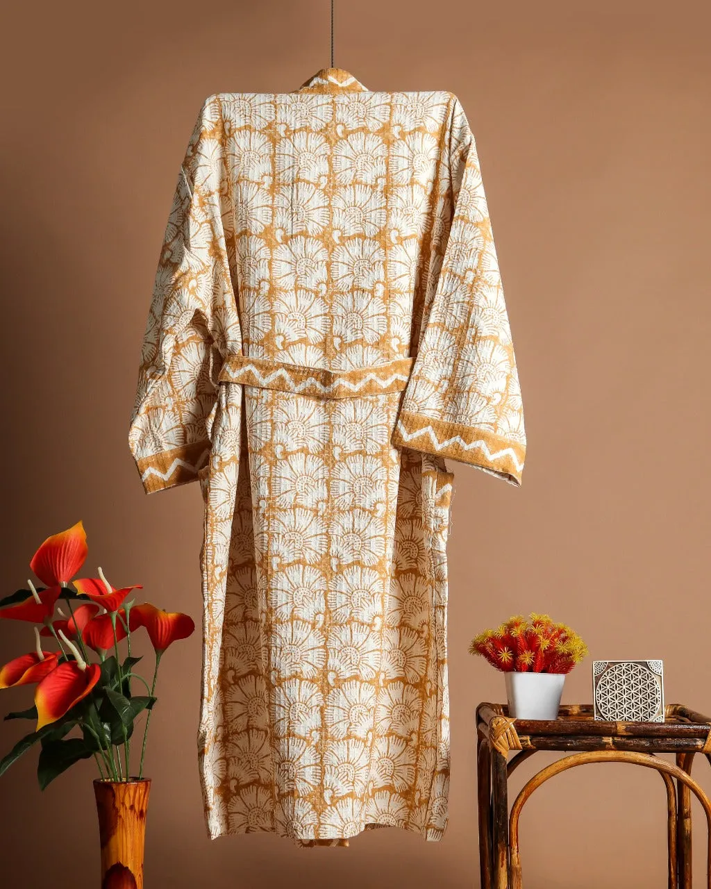 Designer Jaal Print Waffle Cotton Bathrobe (BROB08)