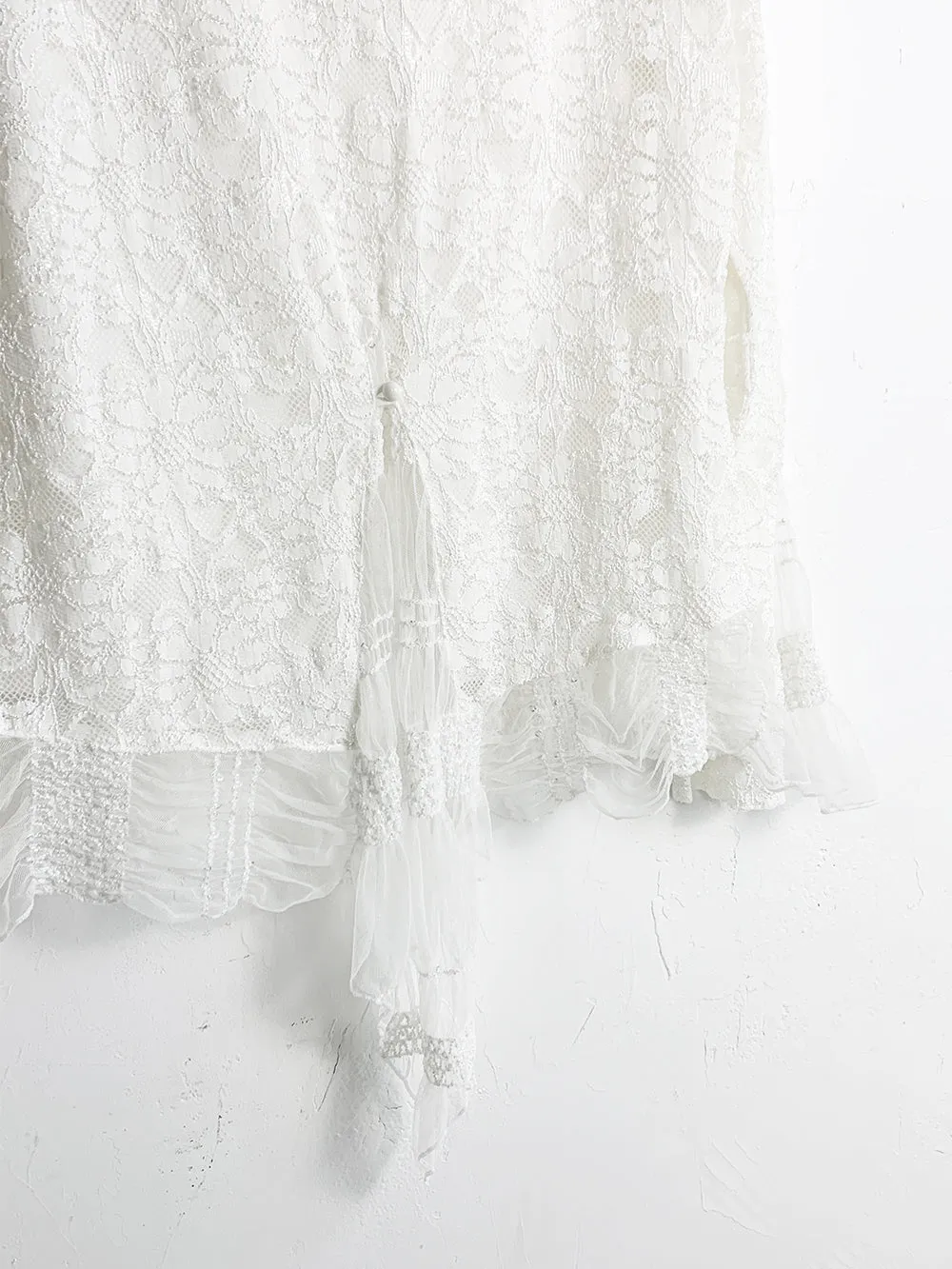 DT White Romantic Mesh and Lace Top