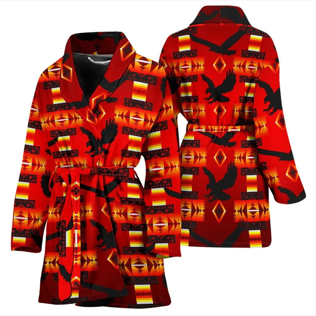 Eagle Dark Red Women's Bath Robe