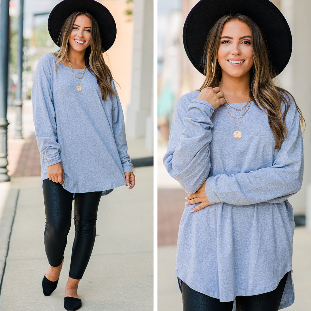 Easy Like Sunday Heather Gray Tunic