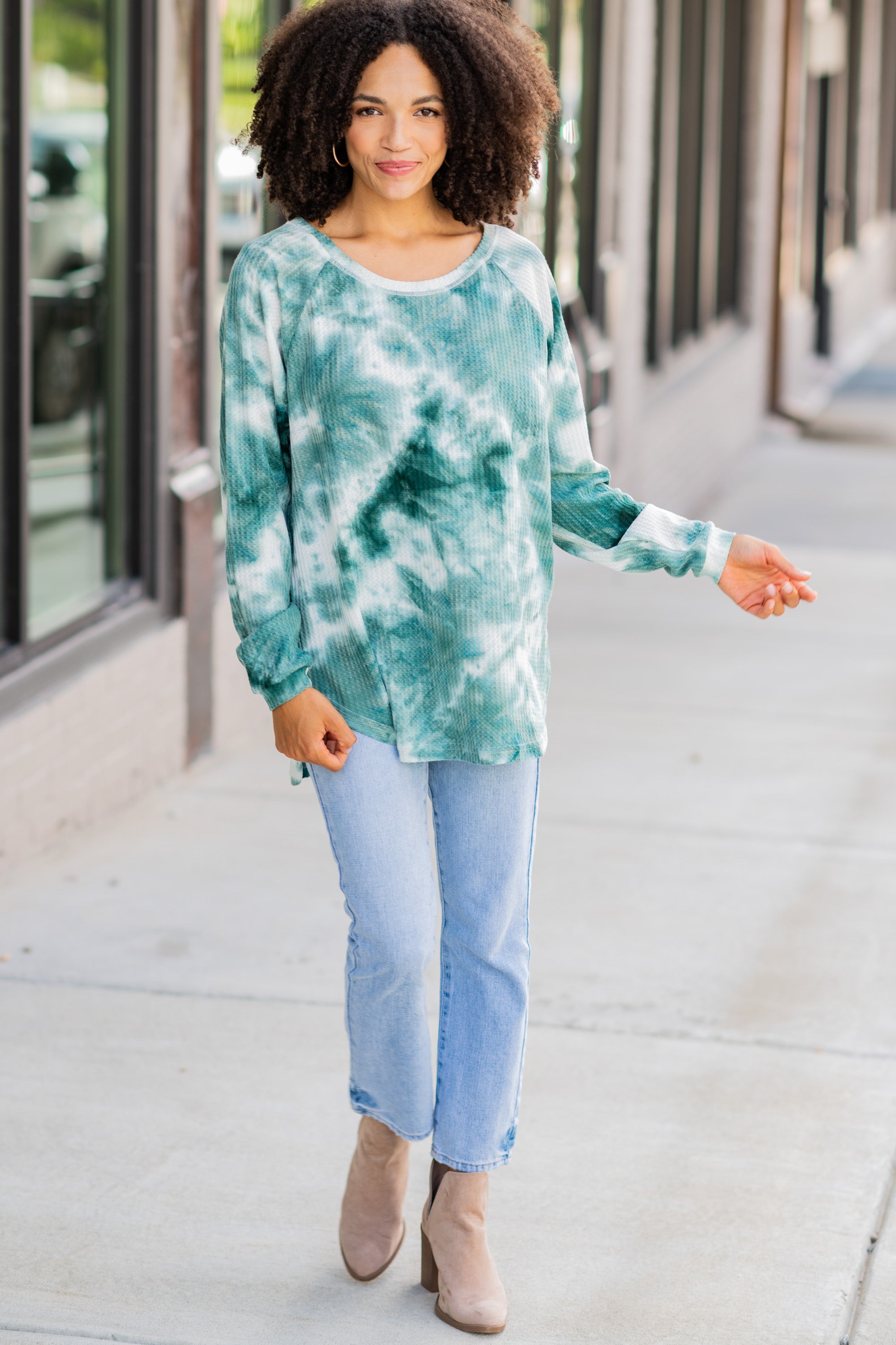 Easy Like Sunday Olive Green Tie Dye Tunic